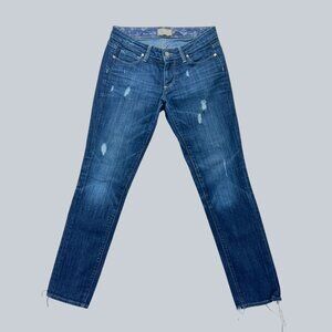 Paige Skyline Ankle Peg Distressed Premium Denim Jeans Size 27